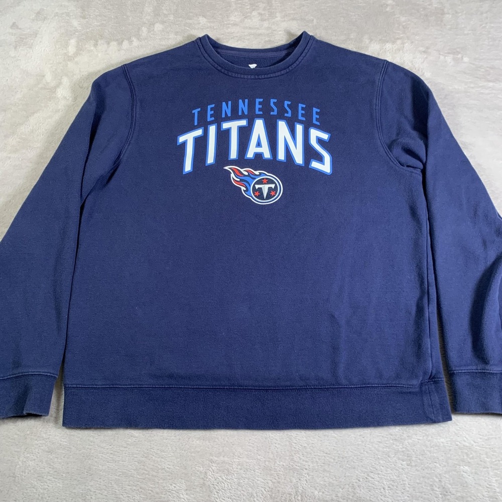Tennessee Titans Sweatshirt Mens Large Navy Blue NFL Football Crewneck Pullover